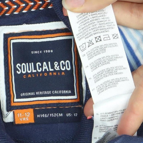 SoulCal & Co Boys Multicoloured Striped Polo Shirt 11-12 Years