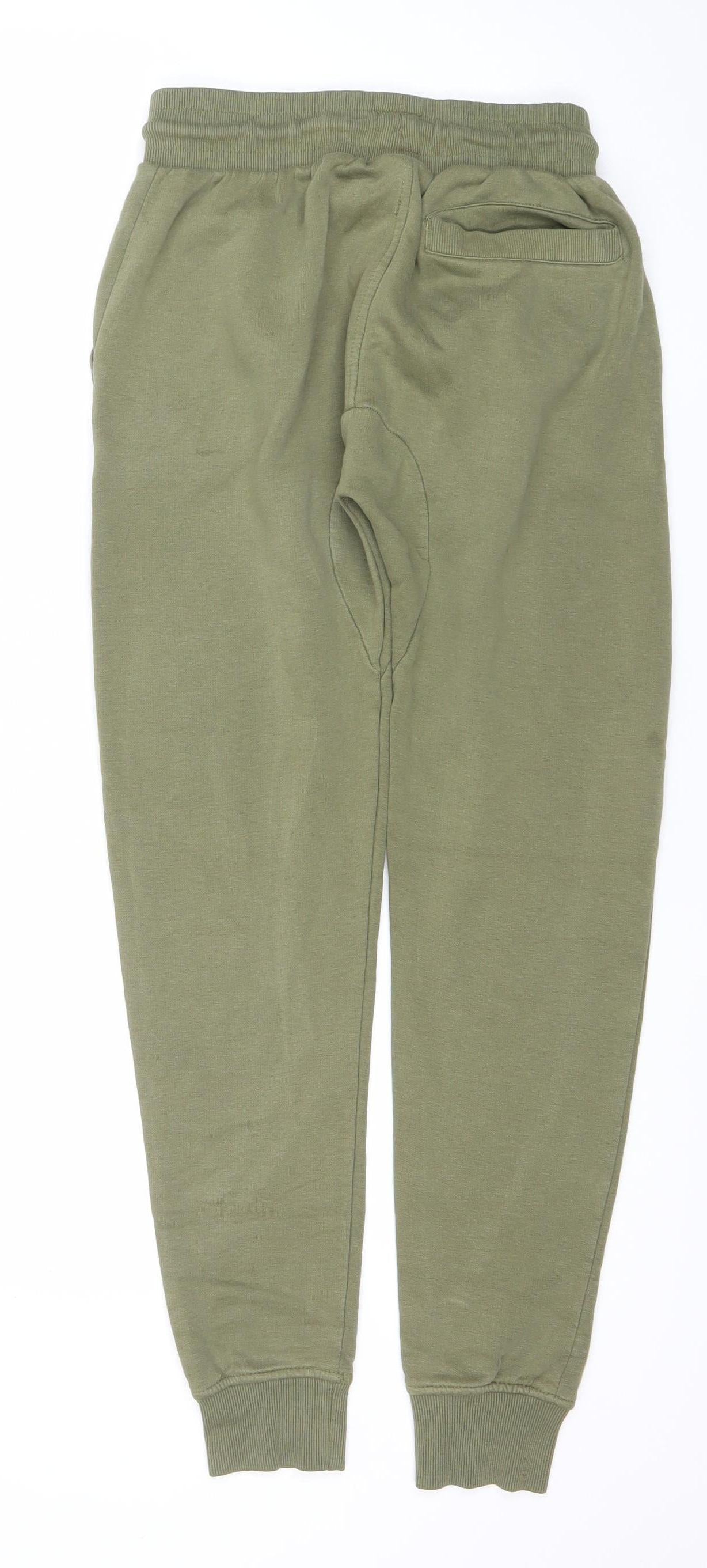 Born Rich Men’s Green Jogger Sweatpants S Regular Fit Cotton Blend