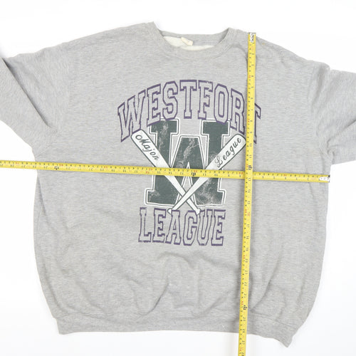 Urban Outfitters Women Grey Graphic Pullover Sweatshirt Size L