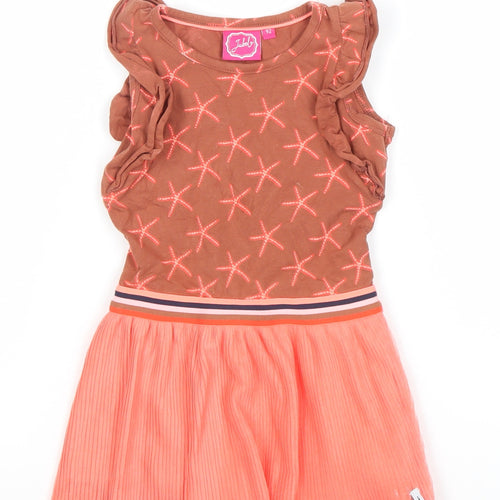 Jubel Girls Orange Starfish Skater Dress 2-3 Years Cotton Blend