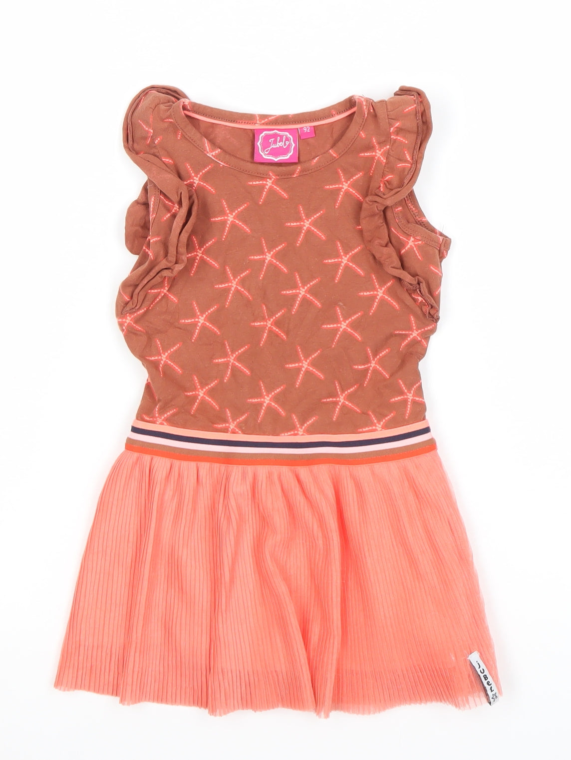 Jubel Girls Orange Starfish Skater Dress 2-3 Years Cotton Blend