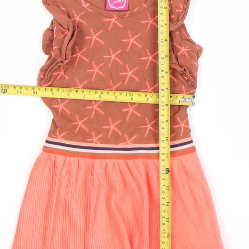 Jubel Girls Orange Starfish Skater Dress 2-3 Years Cotton Blend