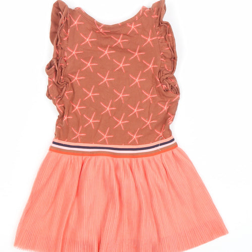 Jubel Girls Orange Starfish Skater Dress 2-3 Years Cotton Blend