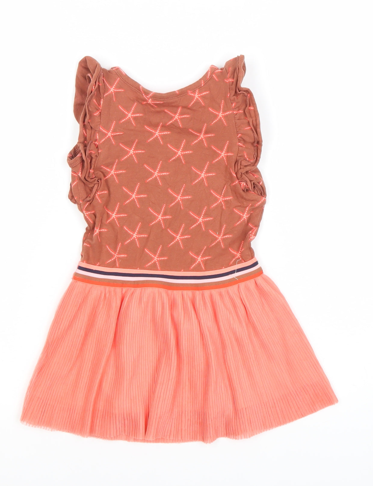 Jubel Girls Orange Starfish Skater Dress 2-3 Years Cotton Blend