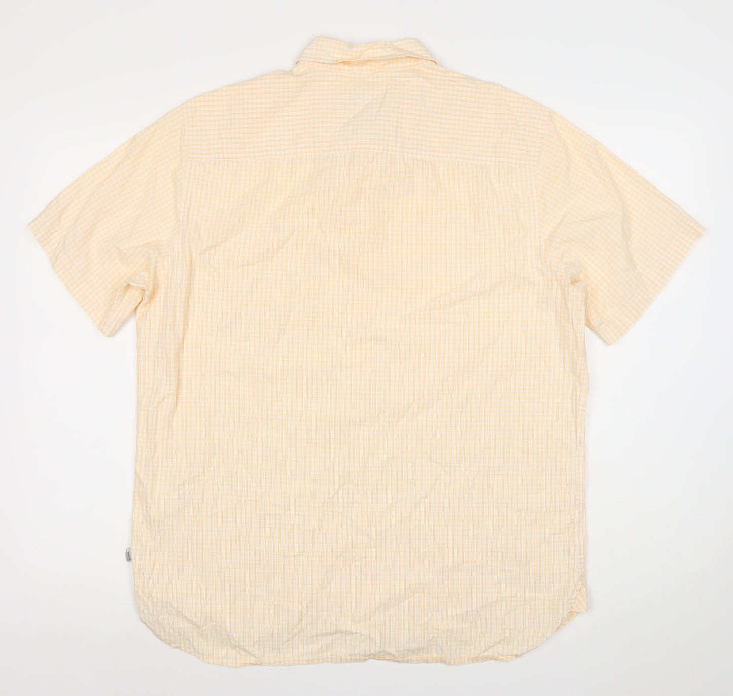 Timberland Men Beige Check Short Sleeve Regular Fit Button-Up Shirt L