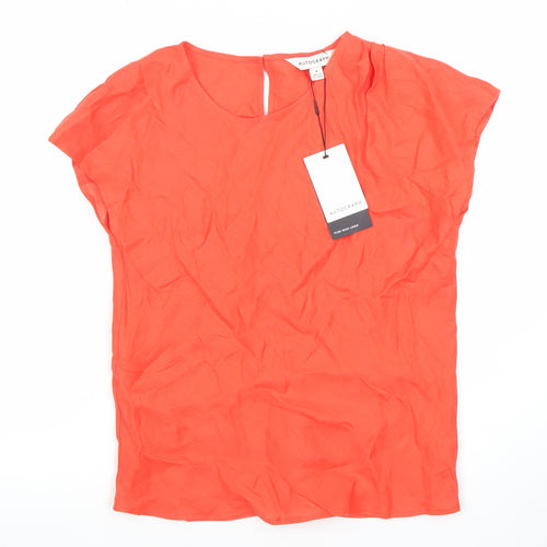 Marks and Spencer Women Orange Linen Short Sleeve Blouse Size 6