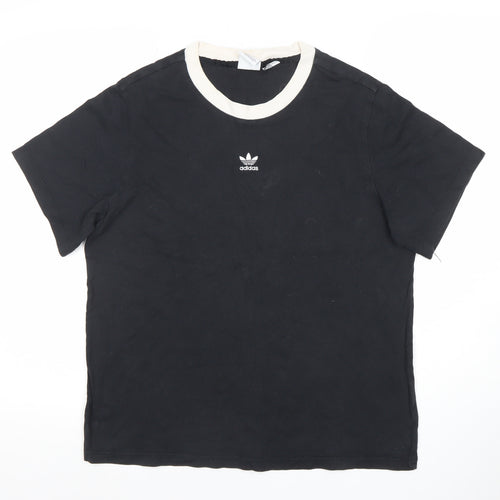 Adidas Women’s Black Ringer T-Shirt Size 12 Cotton Casual