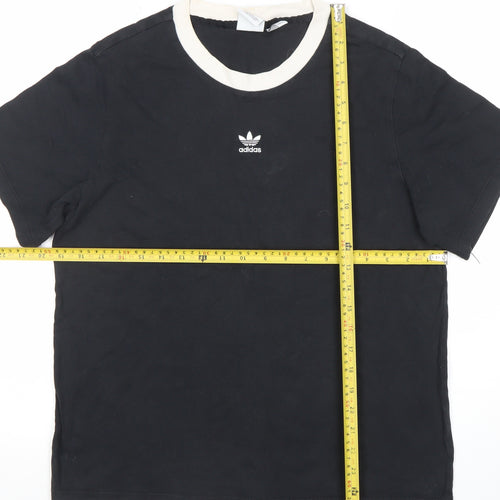 Adidas Women’s Black Ringer T-Shirt Size 12 Cotton Casual