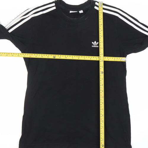 Adidas Womens Black Long Sleeve Striped Jersey T-Shirt UK 12