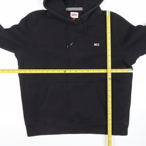 Tommy Jeans Women Black M Pullover Hoodie Cotton Blend