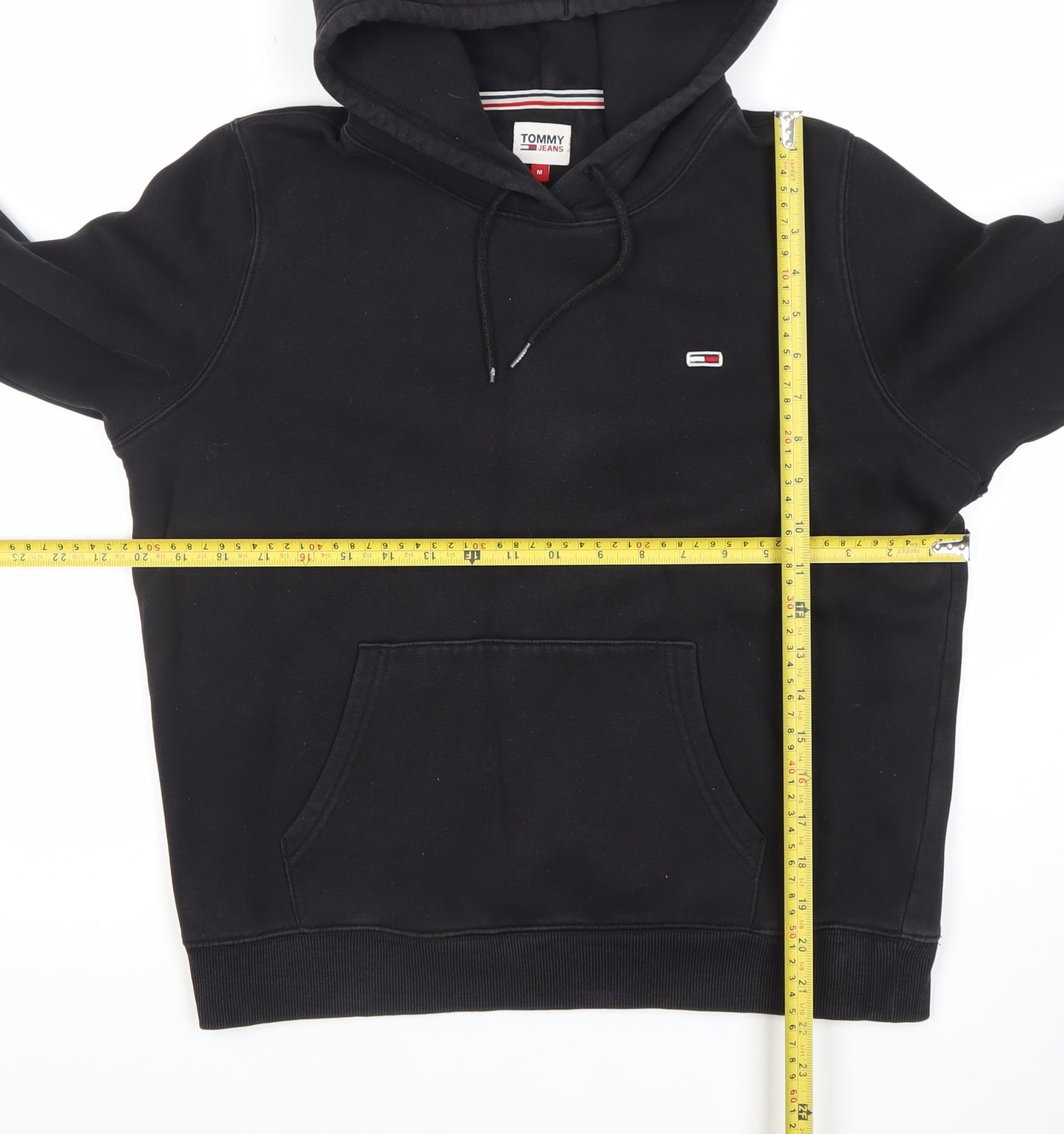 Tommy Jeans Women Black M Pullover Hoodie Cotton Blend