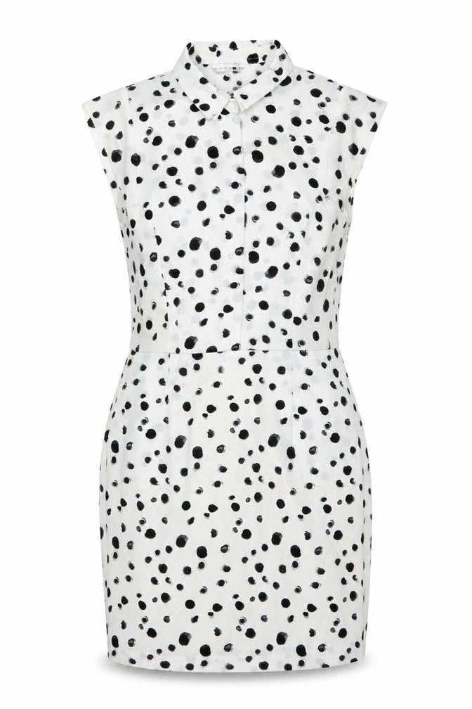 Boden Women’s White Polka Dot Viscose Sheath Dress Size 8