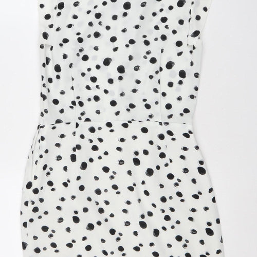 Boden Women’s White Polka Dot Viscose Sheath Dress Size 8