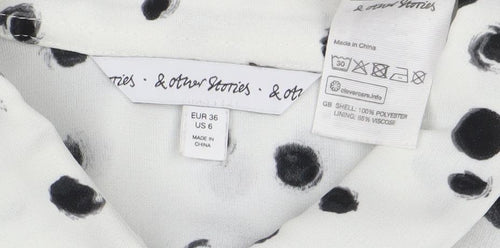 Boden Women’s White Polka Dot Viscose Sheath Dress Size 8