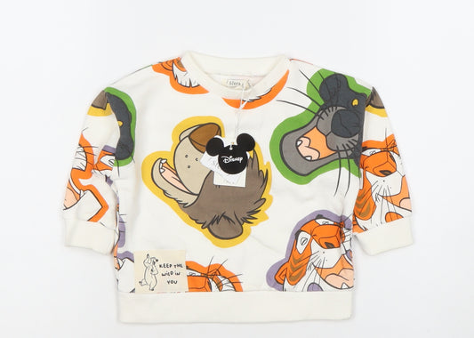Front view of Disney Baby unisex multicoloured jungle book long sleeve cotton t-shirt 9-12m