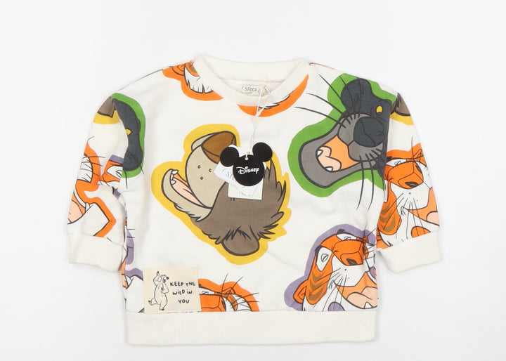Disney Baby Unisex Multicoloured Jungle Book Long Sleeve Cotton T-Shirt 9-12M