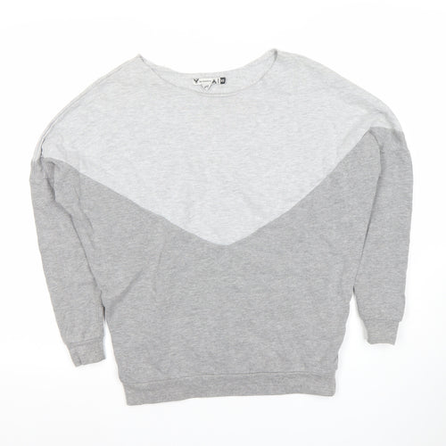 Undiz Women Grey Colourblock Pullover Sweatshirt XS Lightweight Cotton Blend