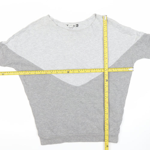 Undiz Women Grey Colourblock Pullover Sweatshirt XS Lightweight Cotton Blend