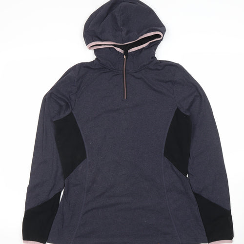 St. Bernard for Dunnes Stores Women's Grey 1/4 Zip Hoodie Small Polyester Blend