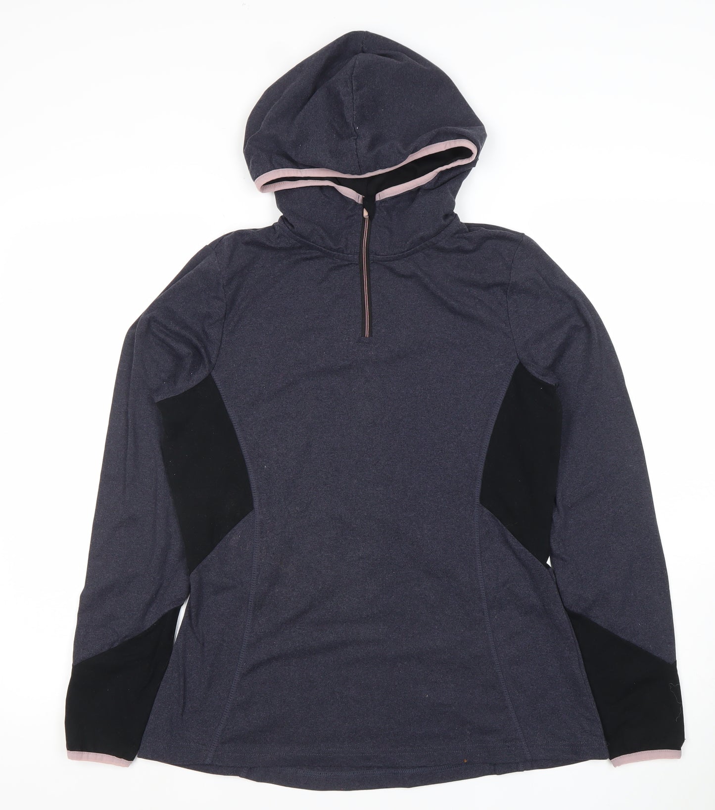 St. Bernard for Dunnes Stores Women's Grey 1/4 Zip Hoodie Small Polyester Blend