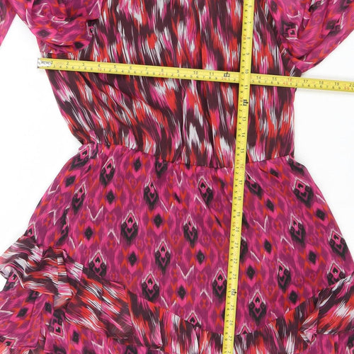 Savida Women's Multicoloured Size 12 A-Line Ruffle Chiffon Dress