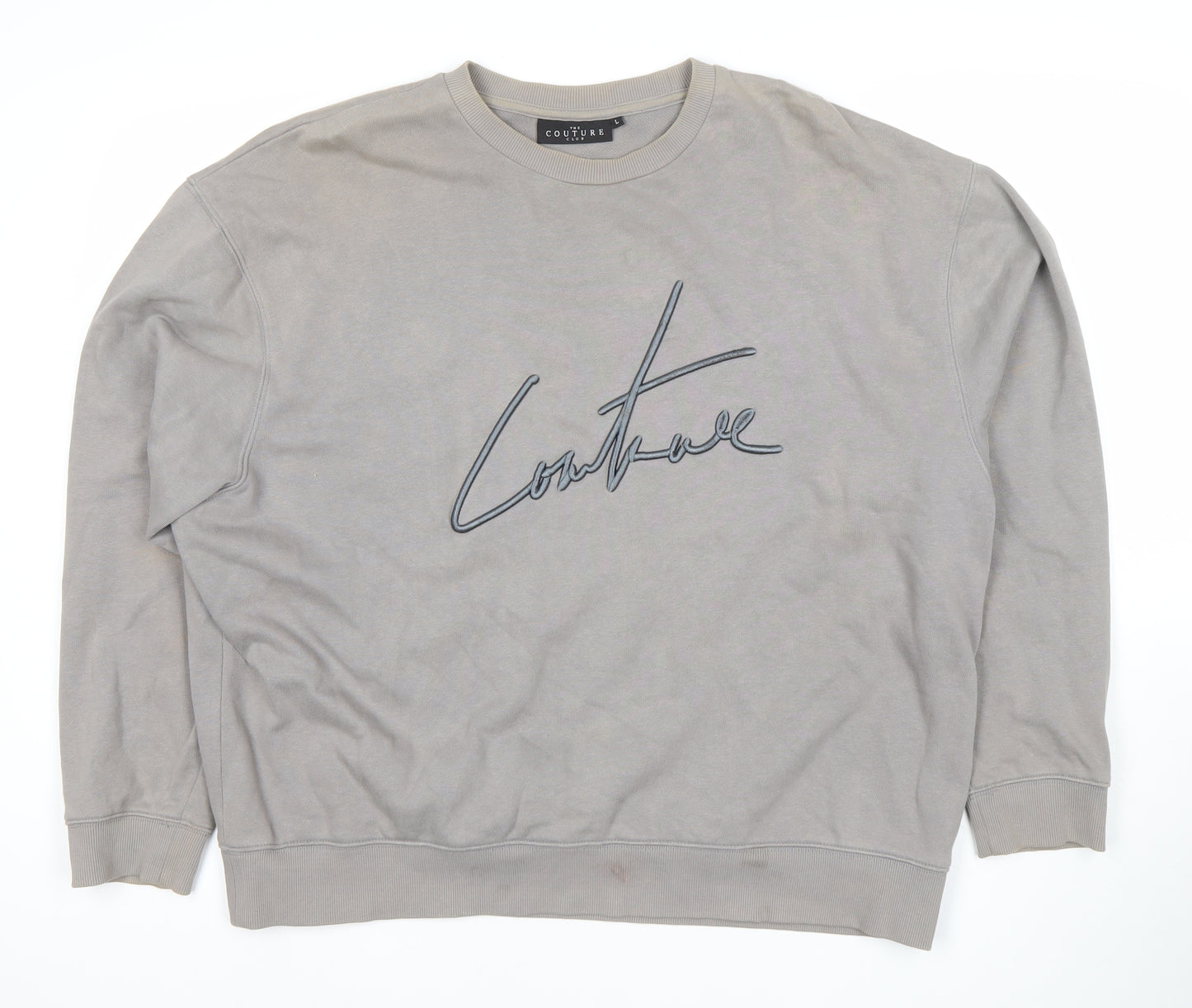 The Couture Club Mens Grey Logo Sweatshirt L Regular Fit