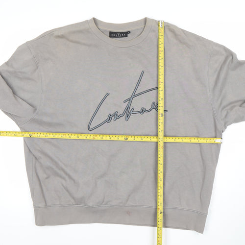 The Couture Club Mens Grey Logo Sweatshirt L Regular Fit