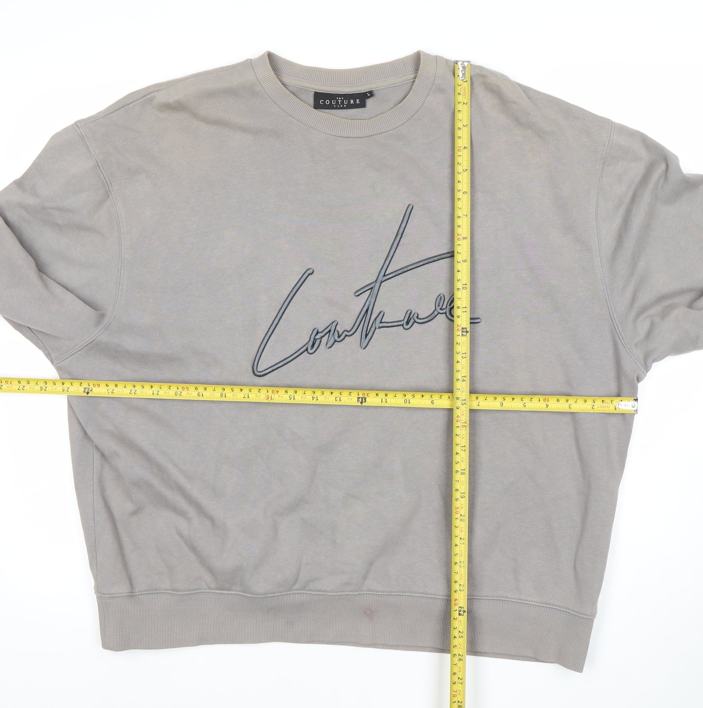 The Couture Club Mens Grey Logo Sweatshirt L Regular Fit