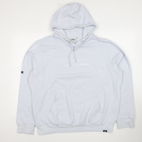 Tokyo Laundry Men's White Pullover Hoodie XL Hooded Sweatshirt