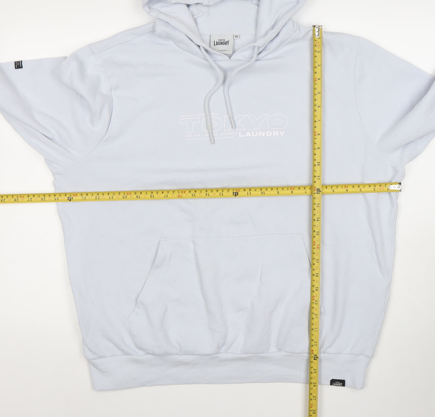 Tokyo Laundry Men's White Pullover Hoodie XL Hooded Sweatshirt