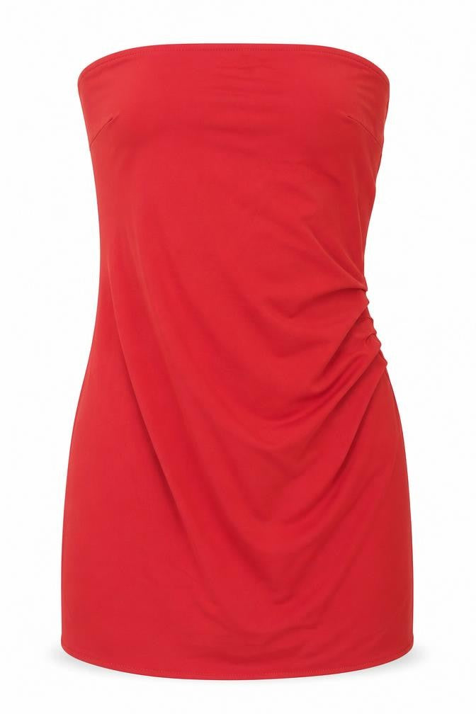 Pull&Bear Women Red Strapless Bodycon Short Dress Size 14