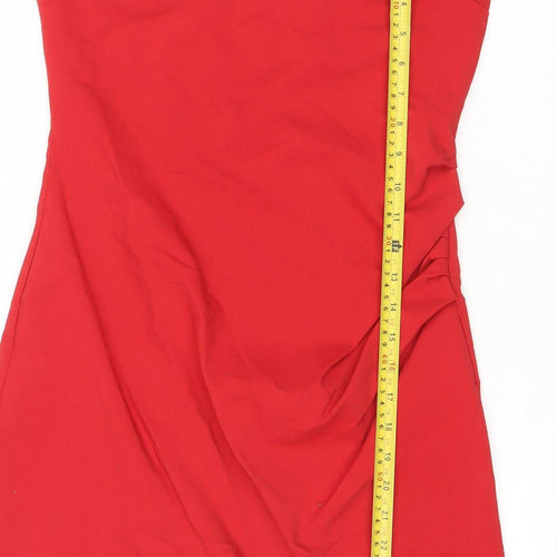 Pull & Bear Women Red Strapless Bodycon Short Dress Size 14