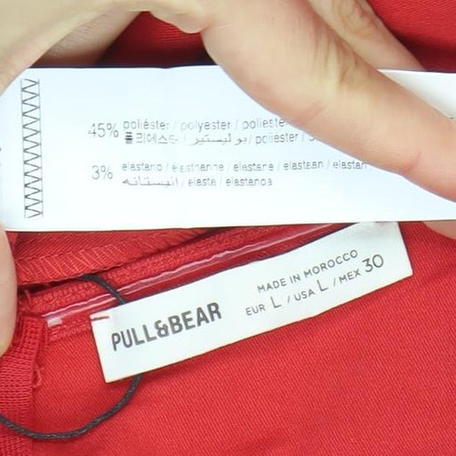 Pull & Bear Women Red Strapless Bodycon Short Dress Size 14