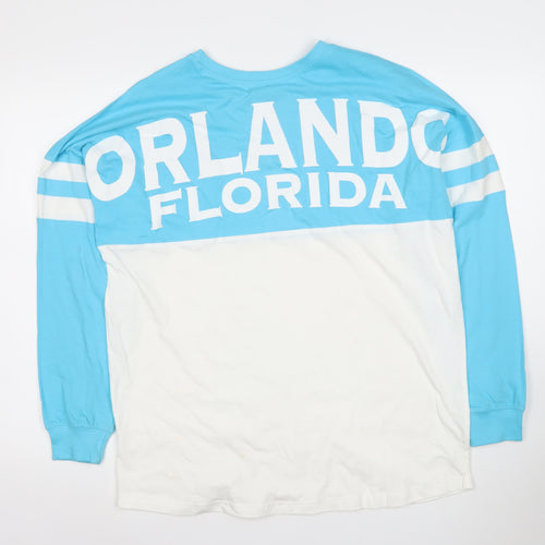 Exist Womens Blue White Orlando Florida Pullover Sweatshirt Size L