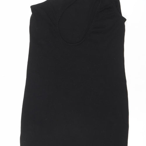 Pull & Bear Women Black Bodycon Sleeveless Short Dress Size 14