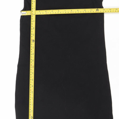 Pull & Bear Women Black Bodycon Sleeveless Short Dress Size 14