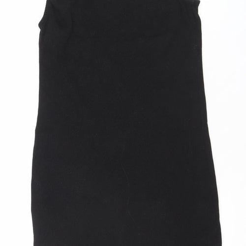 Pull & Bear Women Black Bodycon Sleeveless Short Dress Size 14
