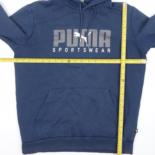 Puma Boys Navy Blue Pullover Hoodie Small Cotton Blend Sportswear