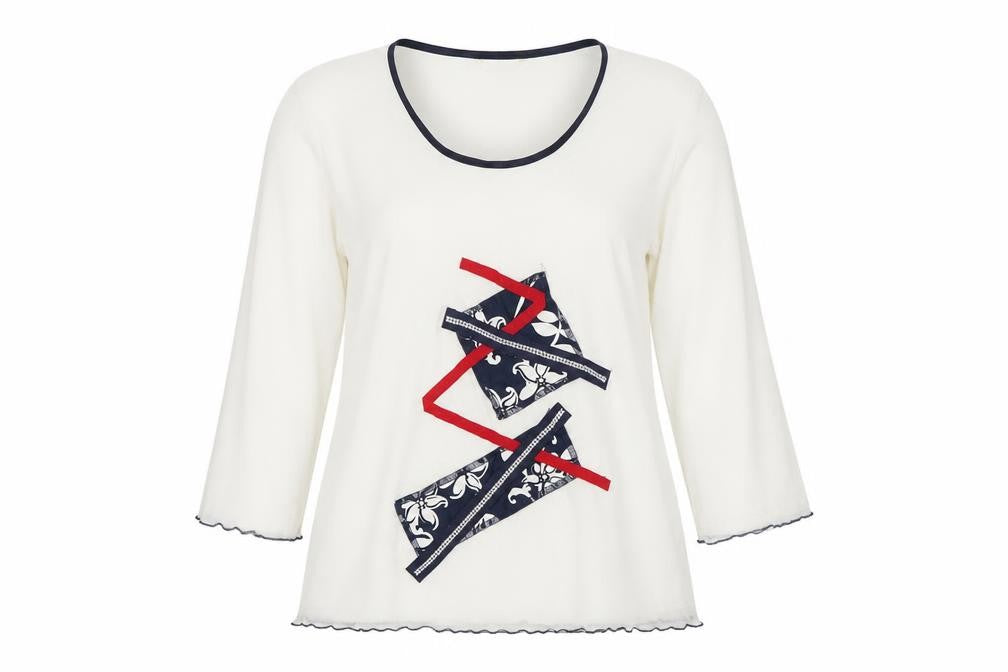 Avalon Collection Women's White 3/4 Sleeve Scoop Neck T-Shirt Size 14