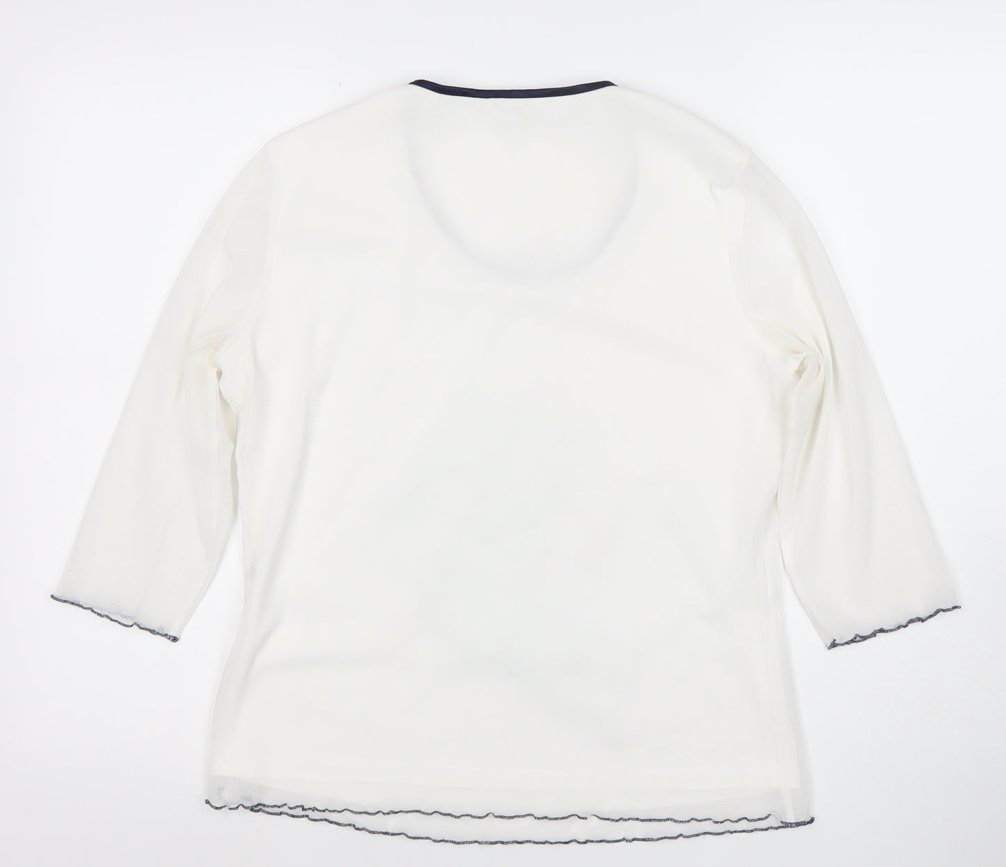 Avalon Collection Women's White 3/4 Sleeve Scoop Neck T-Shirt Size 14