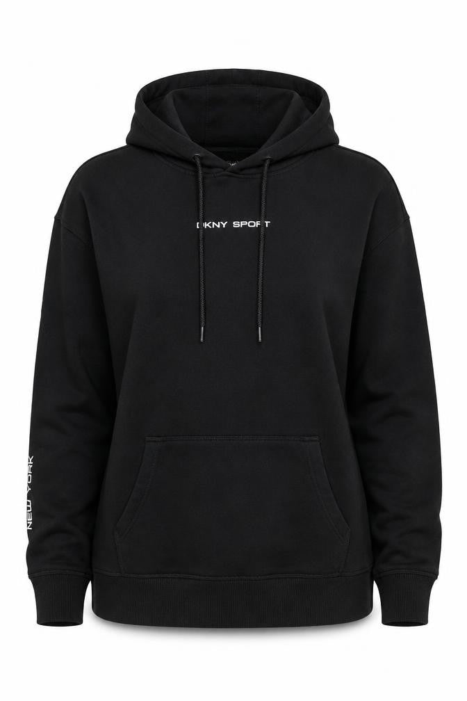 DKNY Sport Women's Black Pullover Hoodie XS Cotton Blend