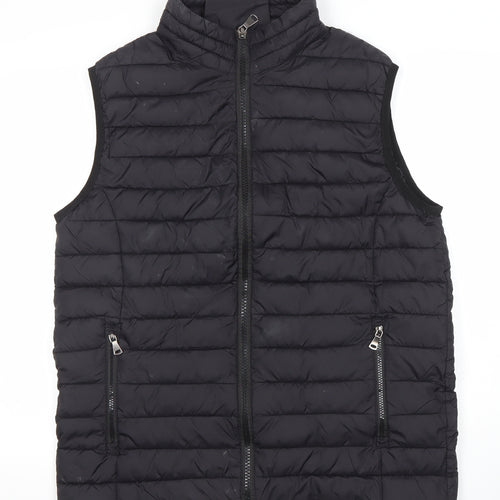 Jinhaolai Men's Black 2XL Puffer Waistcoat Full Zip Quilted Vest