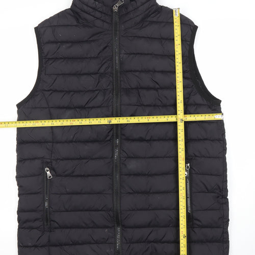 Jinhaolai Men's Black 2XL Puffer Waistcoat Full Zip Quilted Vest