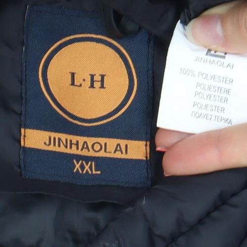 Jinhaolai Men's Black 2XL Puffer Waistcoat Full Zip Quilted Vest