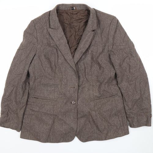 Your Sixth Sense Women’s Brown Tweed Wool Blend Blazer Size 16