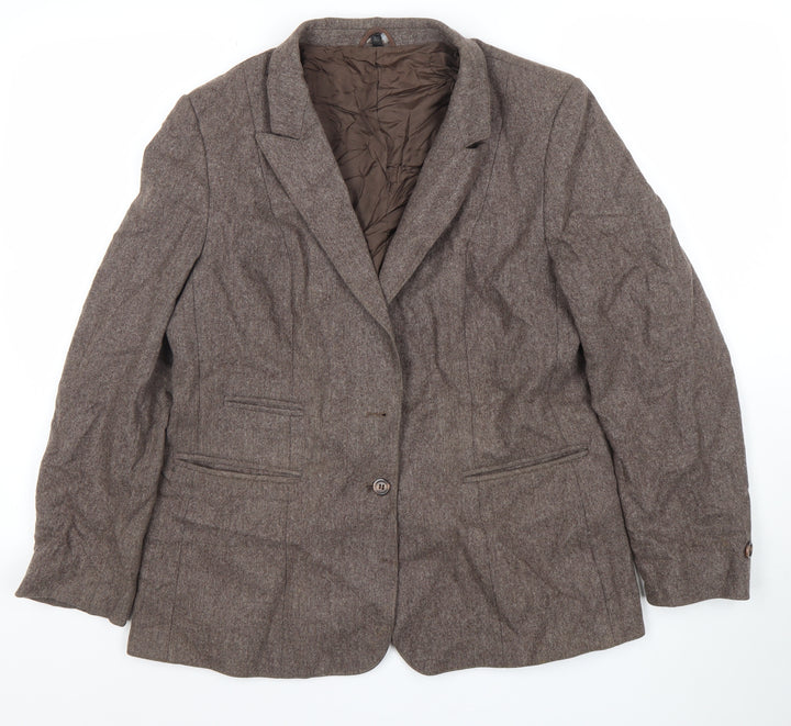 Your Sixth Sense Women’s Brown Tweed Wool Blend Blazer Size 16