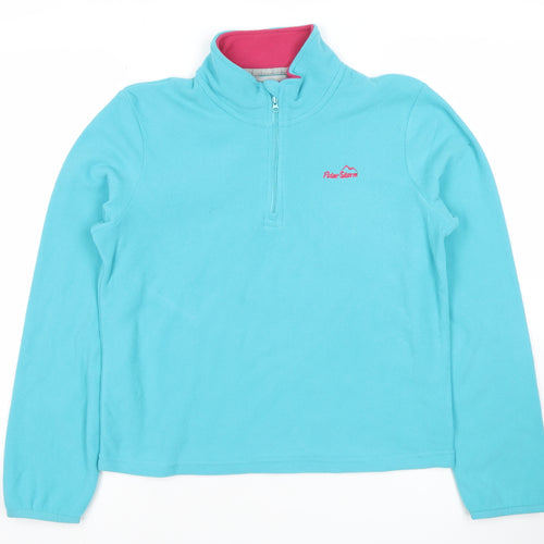 Peter Storm Girls Blue Fleece 1/4 Zip Pullover Sweatshirt Size 13 Years