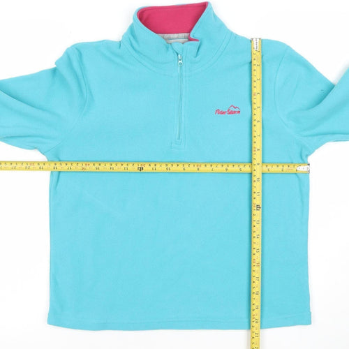 Peter Storm Girls Blue Fleece 1/4 Zip Pullover Sweatshirt Size 13 Years