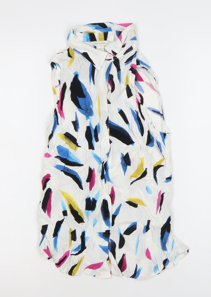 Monsoon Women's Multicoloured Viscose Sleeveless Wrap Blouse UK 10