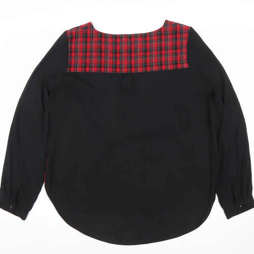 Savida Women’s Red Check Long Sleeve Blouse Size 14